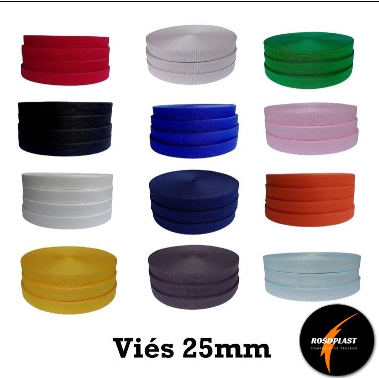 Fita Viés Boneon 25mm/ 100 Metros em Oferta na Shopee