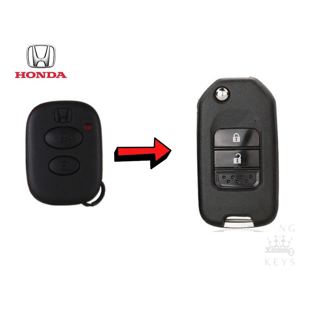 Chave Canivete Completa Honda Fit Civic 2002 Á 2008