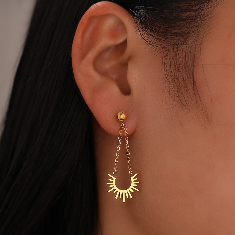 Brincos De Aço Inoxidável Sinos De Sol Tassel Pingentes Femininos Moda Requintados Para Mulheres Jóias Presentes De Festa De Casamento — imagem 2 de 2