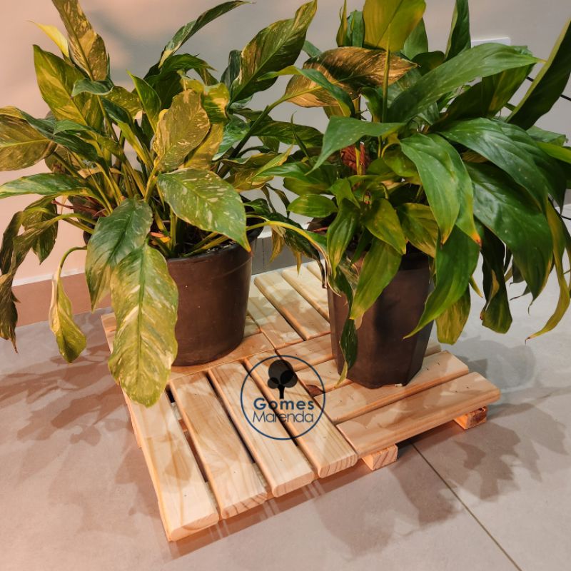 Deck Madeira  Modular - 20x20 cm - Suporte vaso plantas