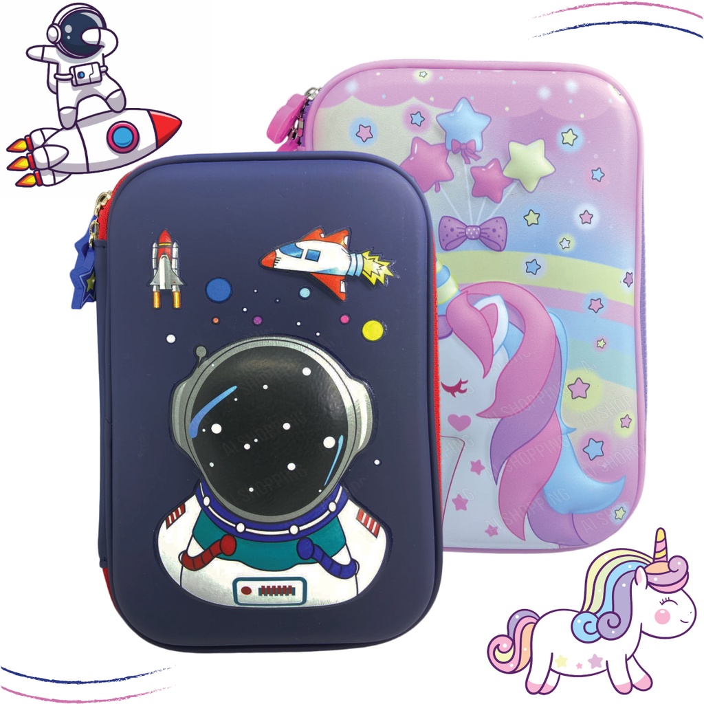 Estojo Organizador Escolar Infantil Box Jumbo Duro Grande Com 2 Divisórias 100 Pens Caneta Canetinha Lápis Tesoura Borracha