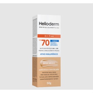 Protetor Solar Helioderm Facial Fps70 Oil Free 50g Bege Médio