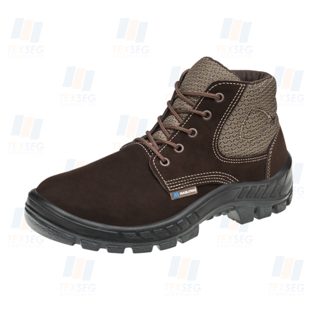 Bota Botina De Segurança Para Trabalho Marluvas Couro Nobuck | 50B26