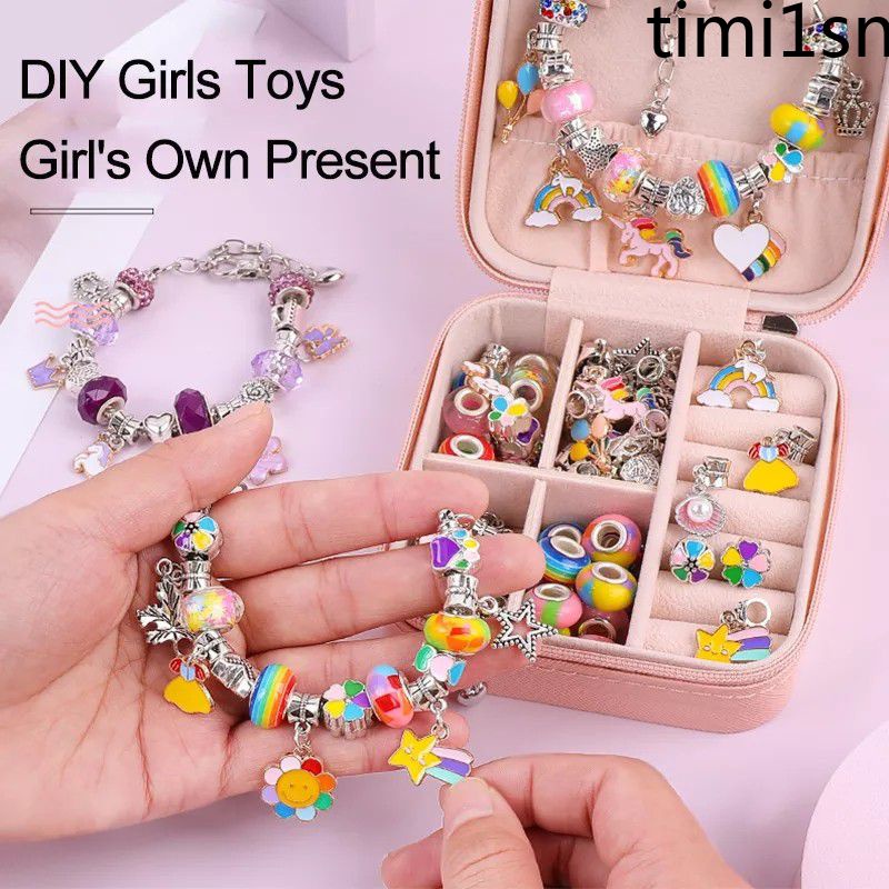 (entrega hoje) Kit De Natal Pulseiras Charmosas Presente Pandora Conjunto De Contas De Liga Pulseira Infantil Diy - timibr