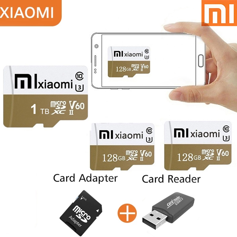Cartão De Memória Xiaomi Micro SDXC V60 2TB Sd Card 8GB/16GB/32GB/64GB/128GB/256GB/512GB/1TB Armazenamento Expansivo Para Android Smartphones Com Adaptador Livre
