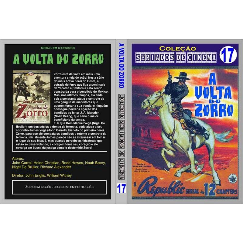 DVD Seriado A Volta do Zorro (1937) Completo 12 Eps Legendado