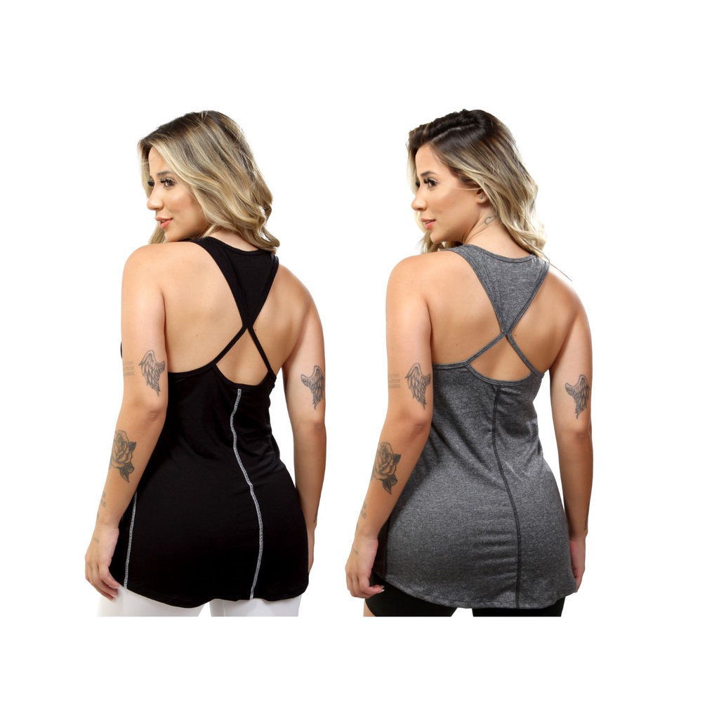 Kit 2 Regatas Tapa BumBum Fitness 10682