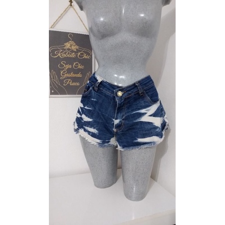 Shorts Jeans, Barra Desfiada, Empório Alex, Semi Nova, Tamanho 38