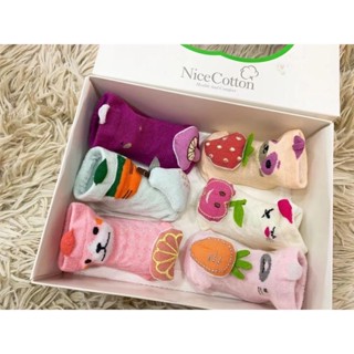 Kit 6 pares com caixinha presente Meia 3d Bebê Bichinho Recém Nascidos MENINAS promoção WZ11