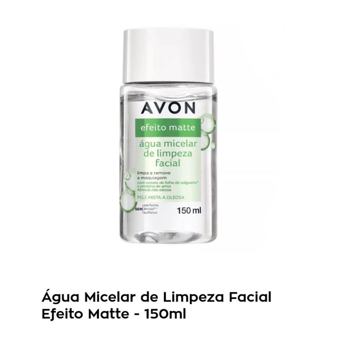 Avon Água Micelar de Limpeza Facial Efeito Matte - 150ml