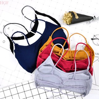 Magro strape Sutiã Esportivo Respirável Confortável top workout bra Sem Anel De Aço Beleza sexy De Volta Para As Mulheres Ginásio HGF