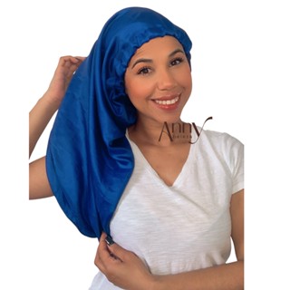 Touca de Cetim Longa Touca Cetim Grande Jumbo - Dreads Tranças Box Braids Lace Longo