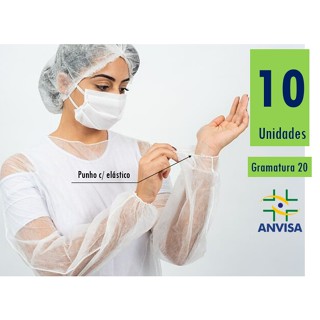 Avental Descartavel Tnt Manga Longa C/10 Unidades Gramatura 20 Oferta Promoção