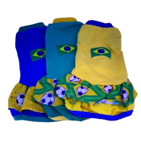Vestidos p/ caes e gatos da selecao brasileira