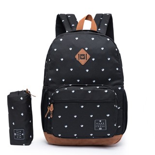 Kit Mochila Escolar Trabalho Hang Loose Reforçada Espaçosa + Estojo Moda Casual Feminina
