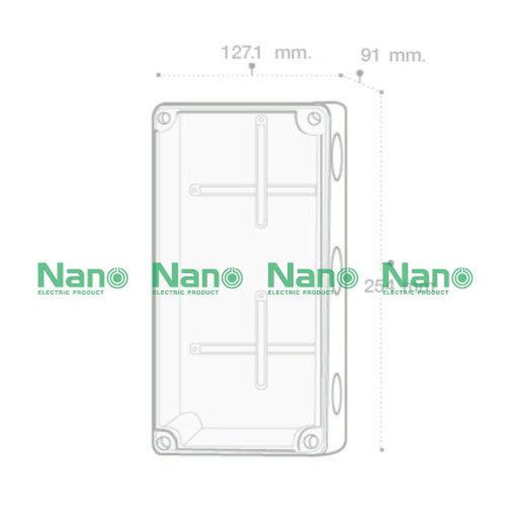 รูปสินค้า NANO Electric® NANO-203CB กล่องกันน้ำพลาสติก ฝาใส ขนาด W127.10xH254xD91 mm (JUNCTION BOX IP65) สีดำ
