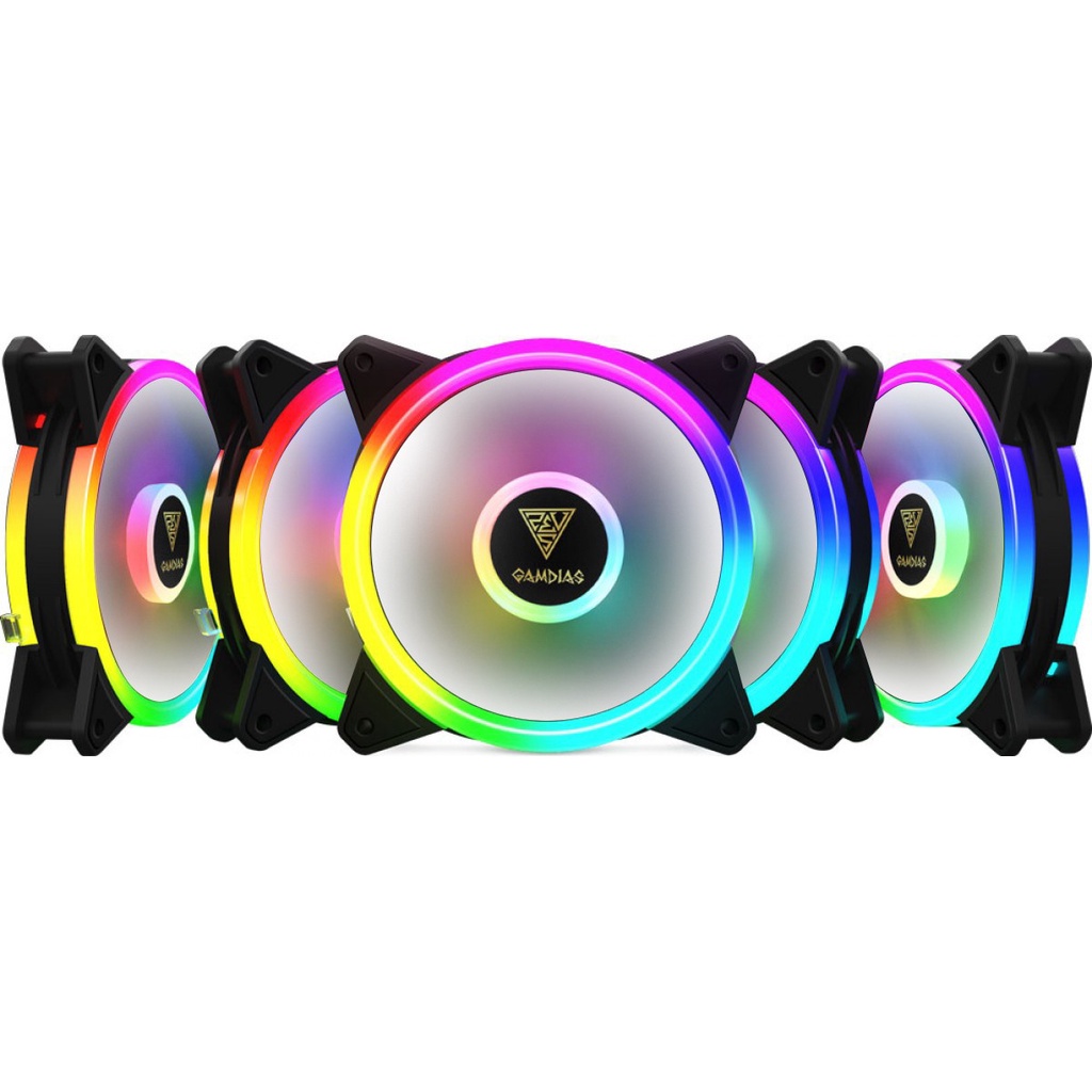 Kit Fan com 5 Unidades Gamdias Aeolus RGB 120mm Com Controladora M2 ...