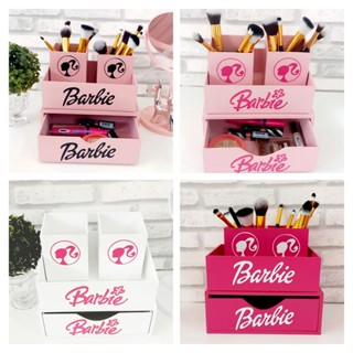 Kit com 4 peças - Gaveta Organizadora maquiagem MDF com bandeja Barbie