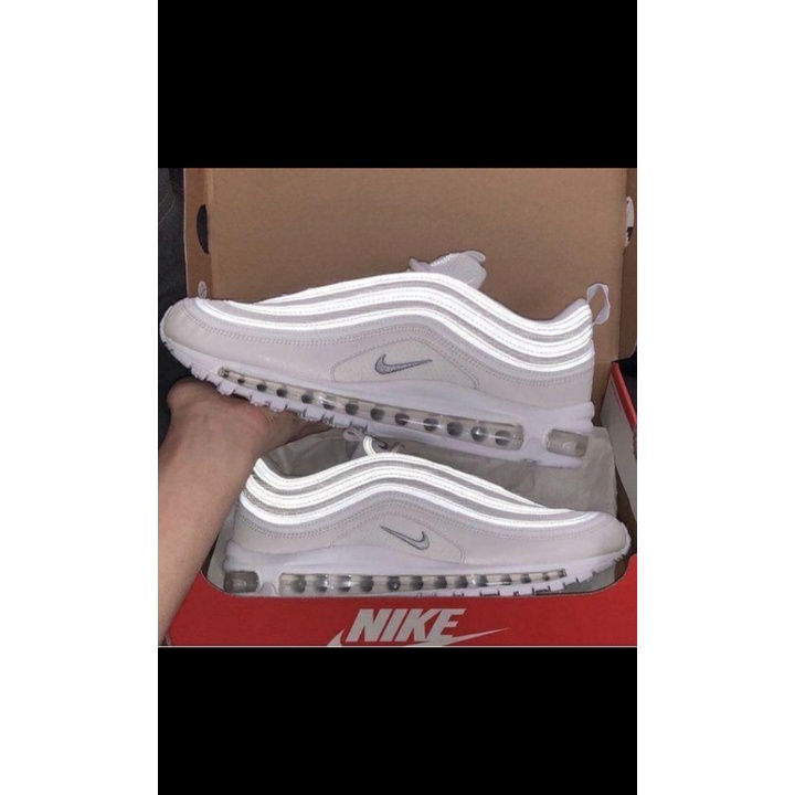 Tênis Nike Air Max 97 Refletivo Branco Preto Importado - Escorrega o Preço