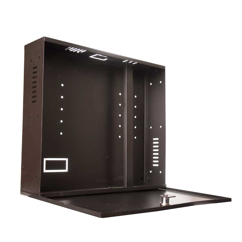 Caixa Metalica Para Dvr Alarme e Telecom Rack Compact Mini Rack L350 Preto