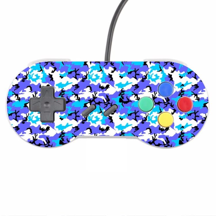 Skin Controle Snes Adesivo Nintendo Skin Pelicula Protetora Camo Blue Ice