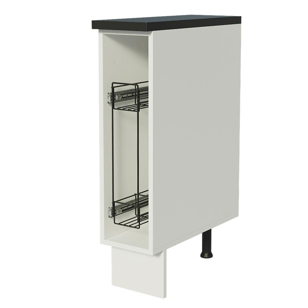Balcão Porta-Temperos Armário de Cozinha 100% MDF 20 cm (Com Tampo) Branco Acordes Madesa - Home & Living