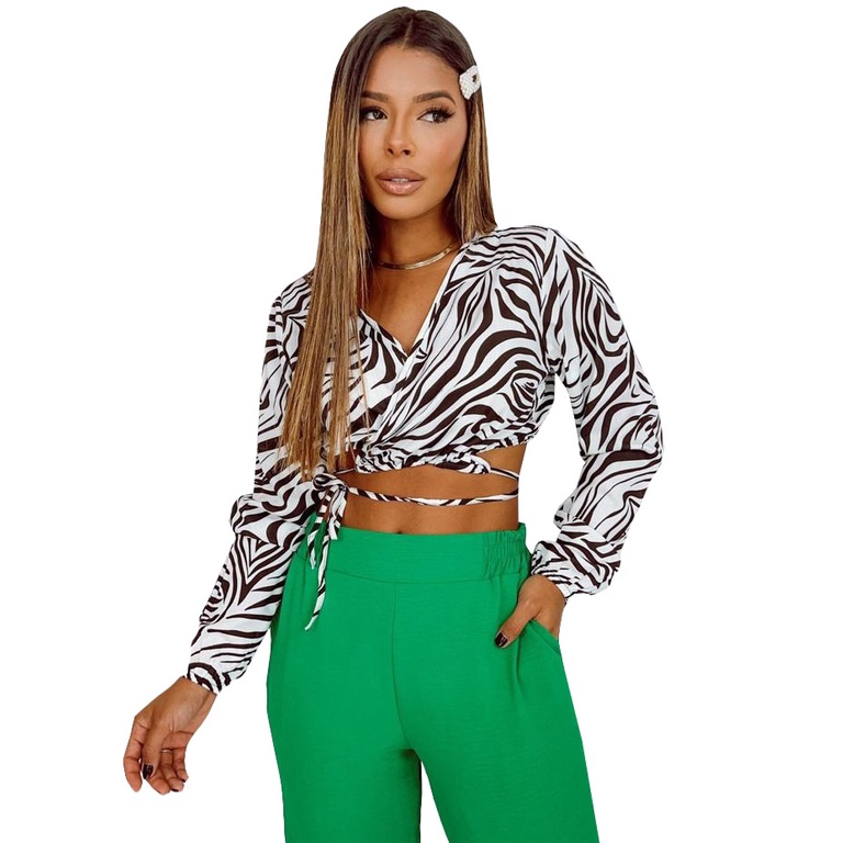 Cropped Zebra Manga Longa: Onde Comprar | BuscaProdutos