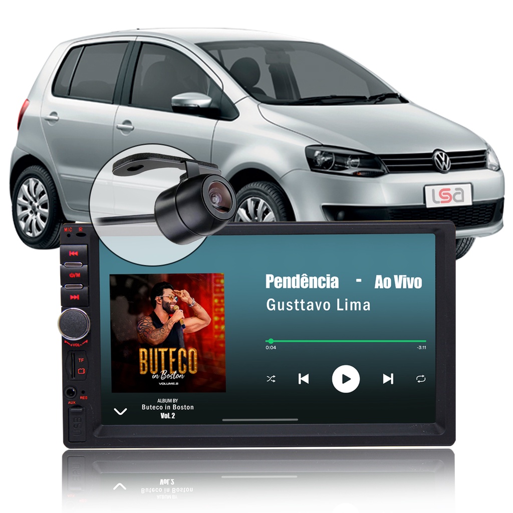 Central Multimídia Mp5 Bluetooth Espelhamento Tela Fox 2010 - 2013 Câmera de Ré Moldura em Oferta na Shopee