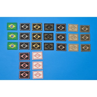 Patch Aplique Bandeira Brasil Bordado - 2cm x 3cm com termocolante - Kit com 3 unidades iguais em Oferta na Shopee