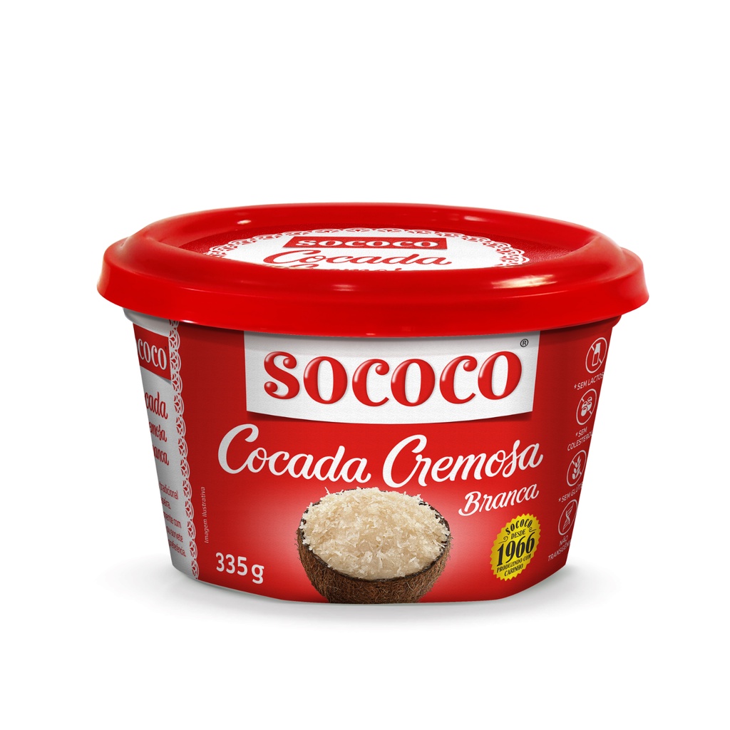 Cocada Cremosa Branca - Sococo 335gr em Oferta na Shopee