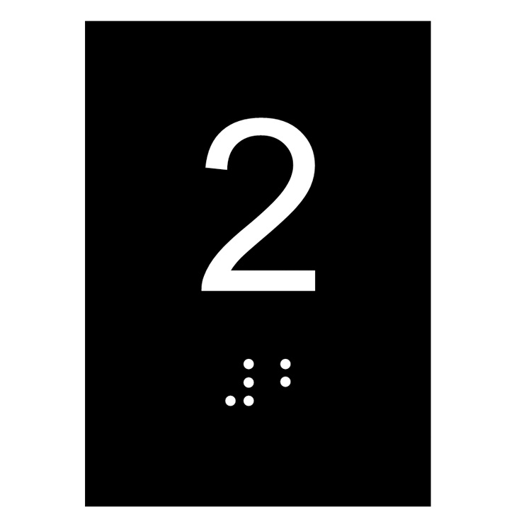 KIT 10 PLACAS BRAILE PS DO 2? ANDAR ELEVADOR PRETO