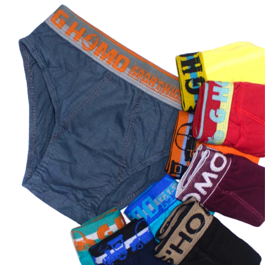 Cueca Infantil Slip Kit C/12 em Algodão Meninos Bebê Kids Tapa Fralda Confortável Anti Alérgica