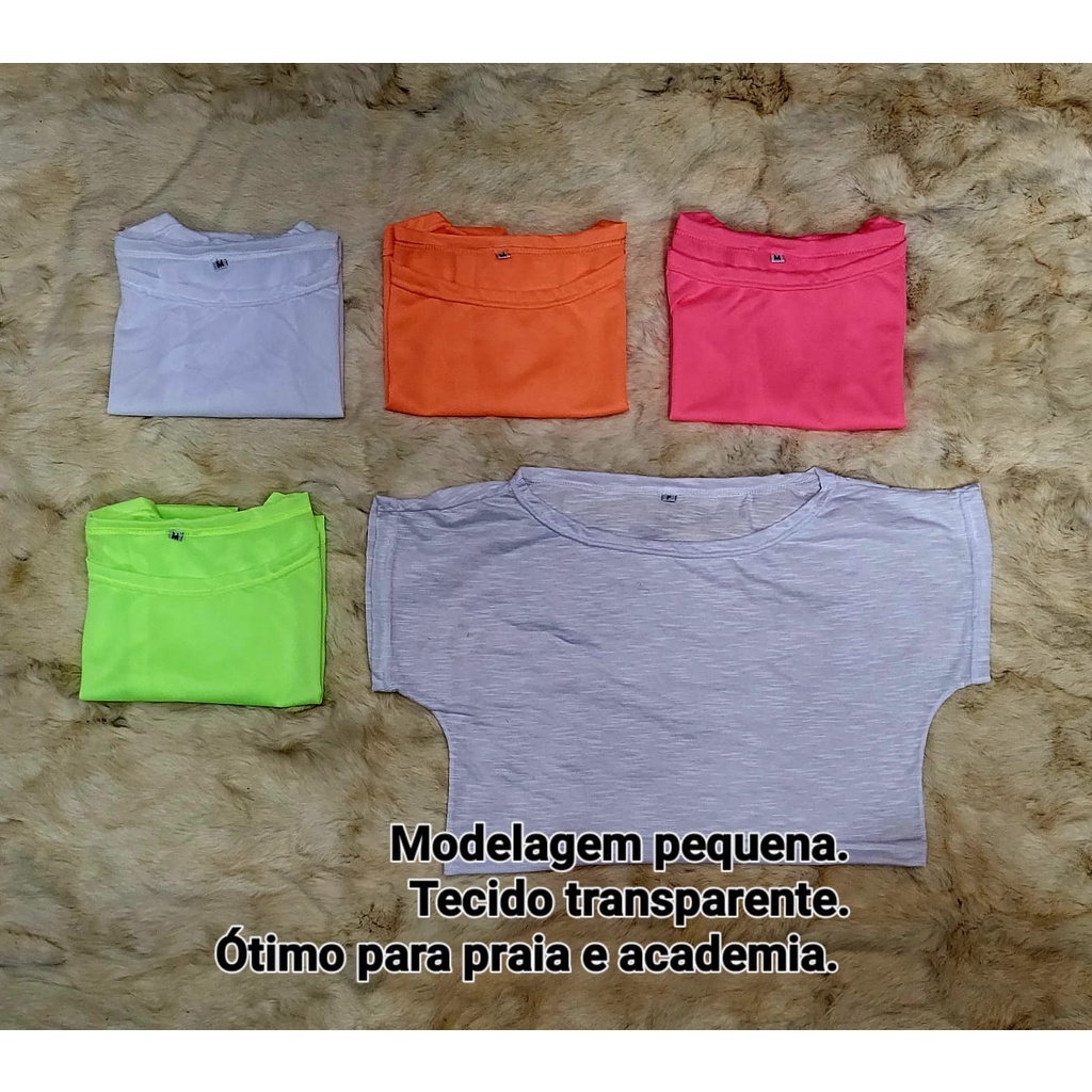 CROPPED BÁSICO TRANSPARENTE PARA ACADEMIA E PRAIAS