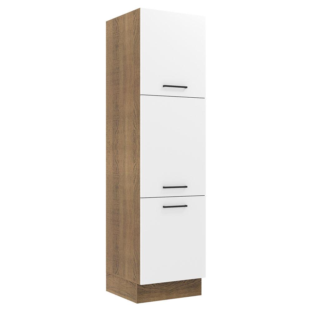 Paneleiro Armário de Cozinha 60 cm 3 Portas Rustic/Branco Agata Madesa em Oferta na Shopee