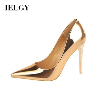 IELGY Fashion Sapatos De Salto Alto De Metal Femininos Com Ponta Rasa Sexy Nightclub Slim Simples