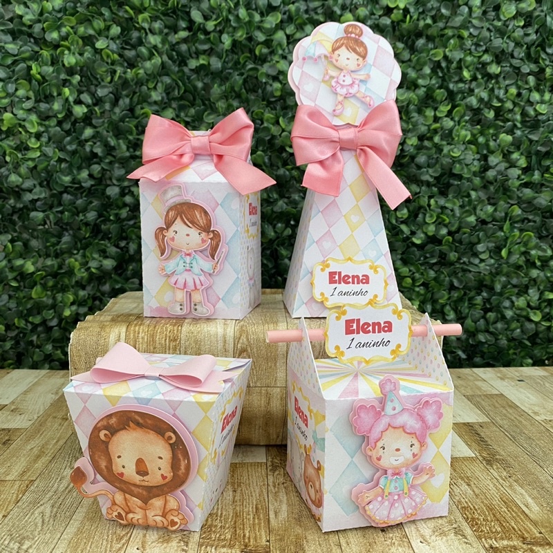 Kit Festa Circo Rosa Personalizados | Lembrancinhas | Festa infantil