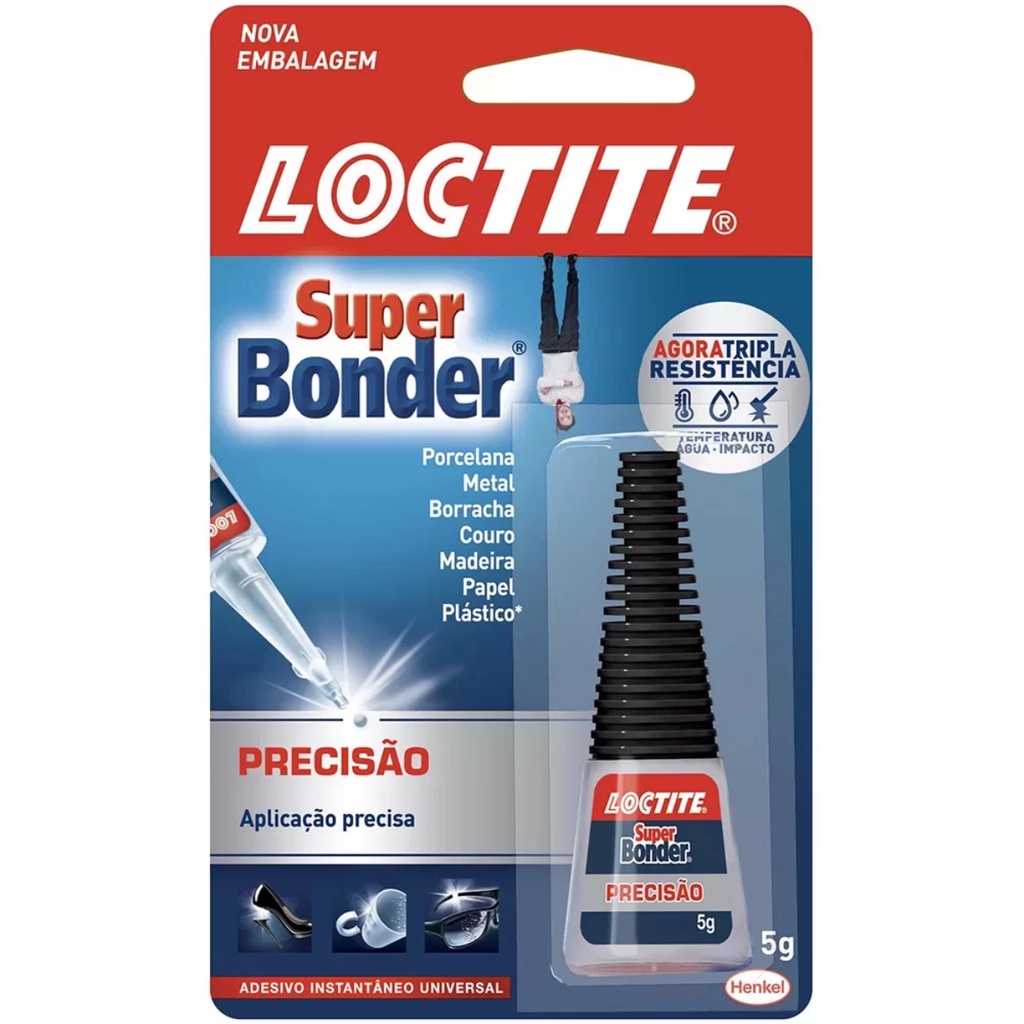 Cola Instantânea Super Bonder embalagem com 5g Henkel Loctite