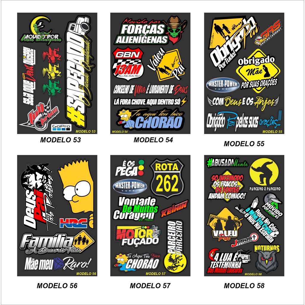 Kit Adesivos Caminhão, tamanho médio em Vinil automotivo carro moto KC11