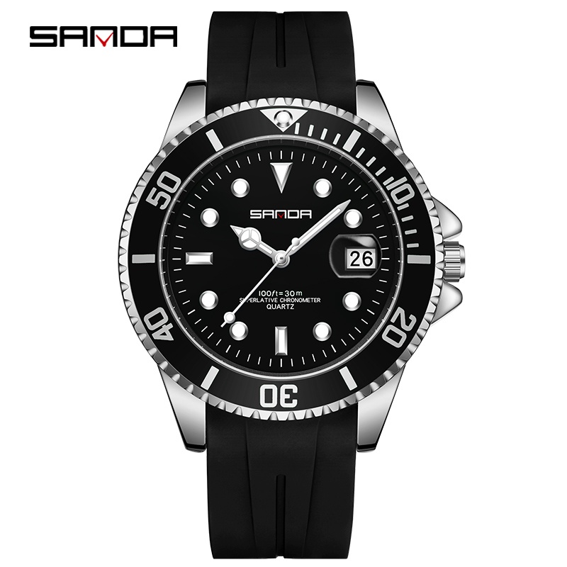 Sanda Original Negócios Lazer Exterior Multifuncional Quartzo Luxo À Prova D'água Relógio SD7018-2