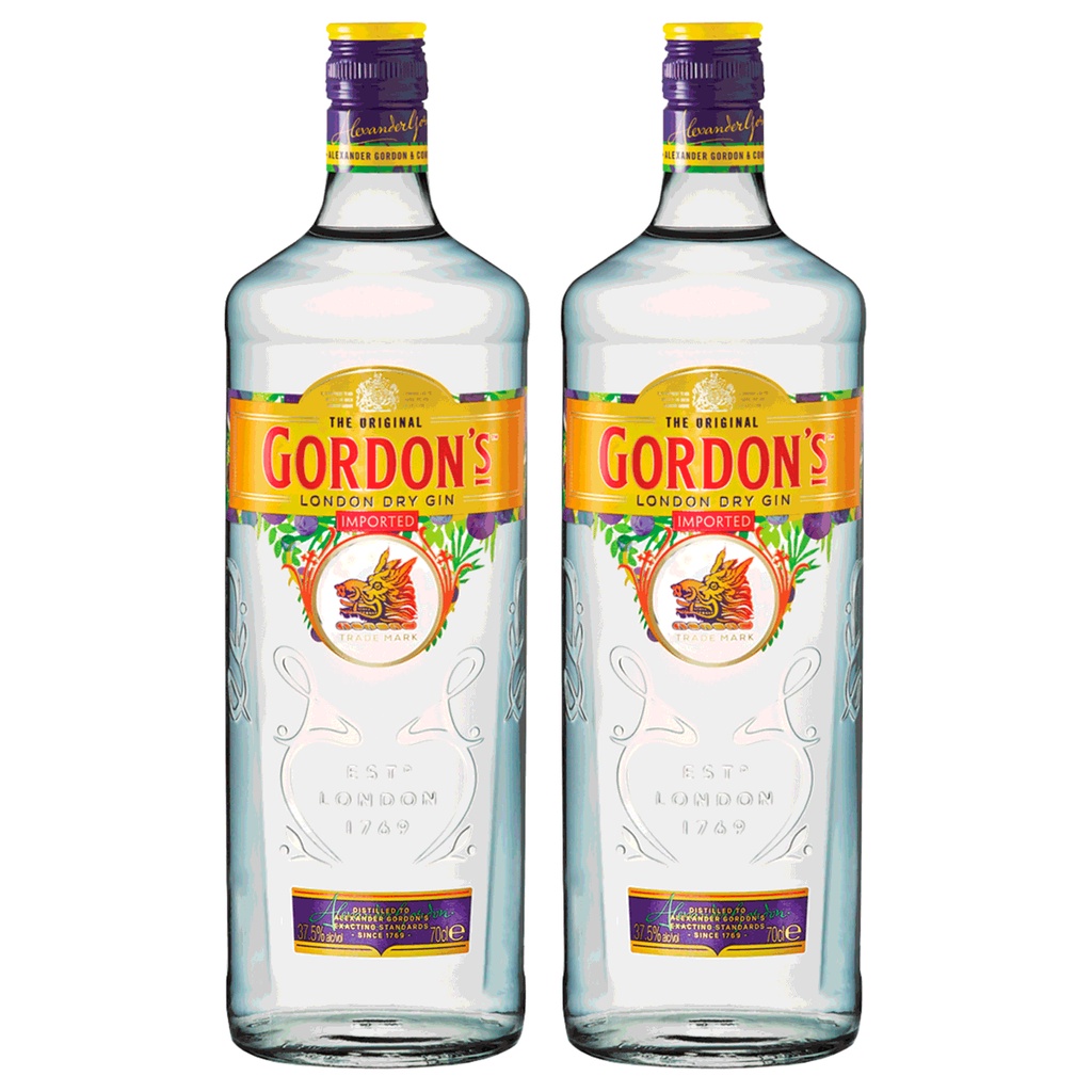 KIT 02 GIN GORDON'S DRY 750ML - Food & Beverages