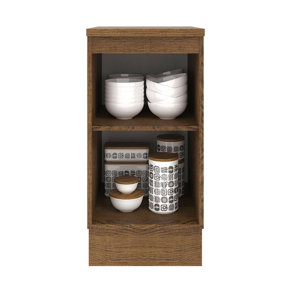 Balcão Armário de Cozinha 40 cm 1 Porta Rustic/Branco Agata Madesa — imagem 2 de 2