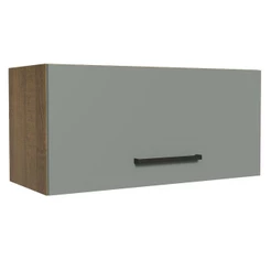 Armário de Cozinha Aéreo de Cozinha 70 cm 1 Porta Basculante Rustic/Cinza Agata Madesa