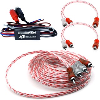 Kit 1 Cabo RCA 5 Metros + 2 Y + Conversor RCA Remoto Slim