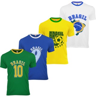 Kit 4 Camisetas do Brasil Algodão