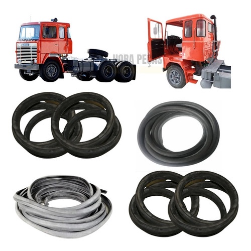 Kit Borracha Parabrisa Porta Curvo Vigia Scania Lk140 Lk141