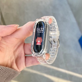 Pulseira Transparente Para Xiaomi Mi band 7 6 5 4 3 De Substituição Inteligente