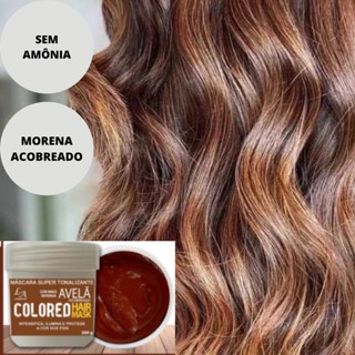 Máscara Super Tonalizante Avelã Acobreada - Chocolate - Avelã 100% Natural - Cor maravilhosa
