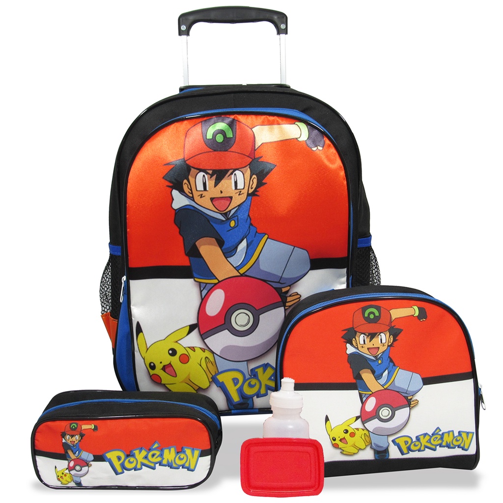 Kit Mochila Pokémon Tamanho G, Lancheira Térmica e Estojo em Oferta na Shopee