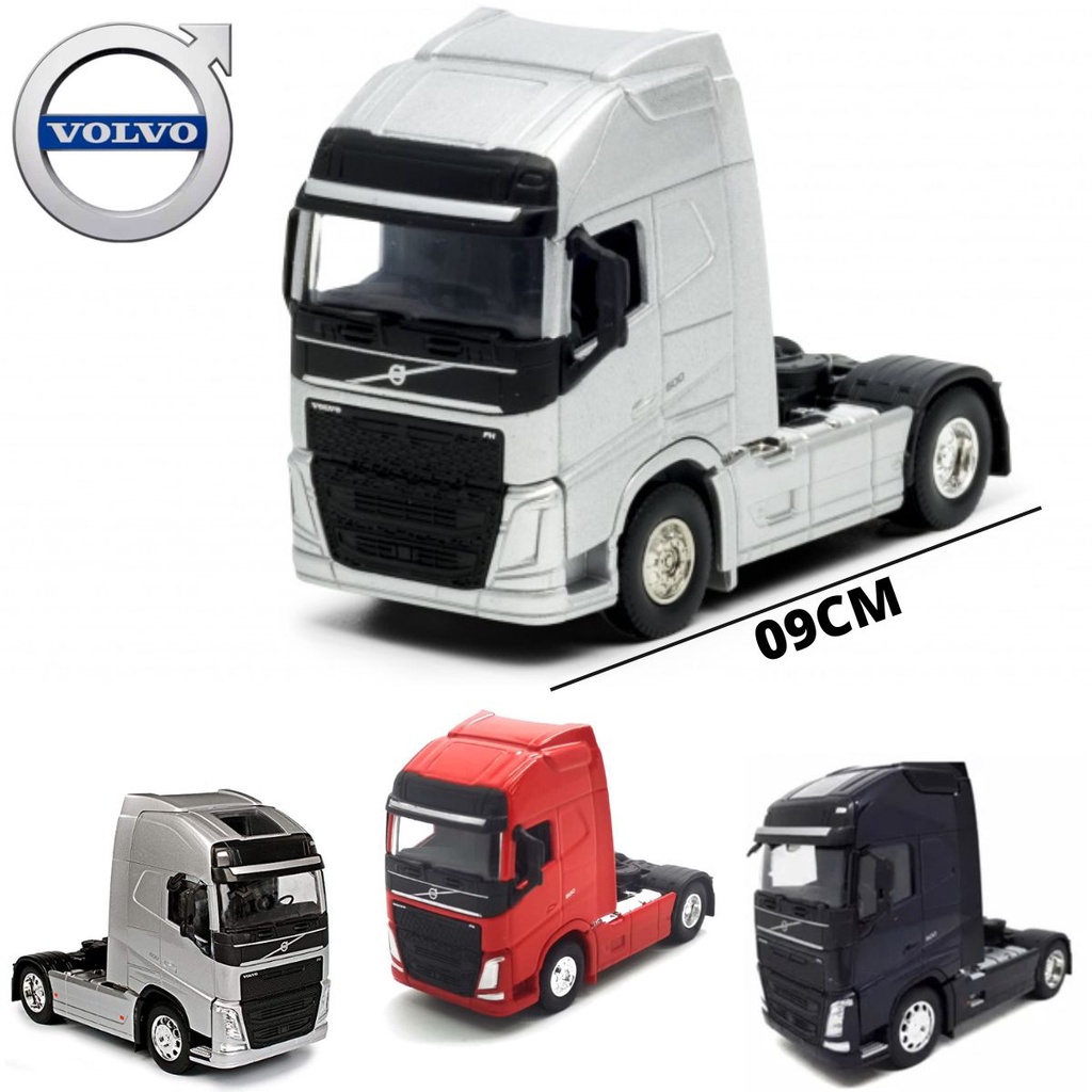 Miniatura Coleção de Ferro Caminhão Cavalinho Volvo FH 500 New Truck Welly 1/64