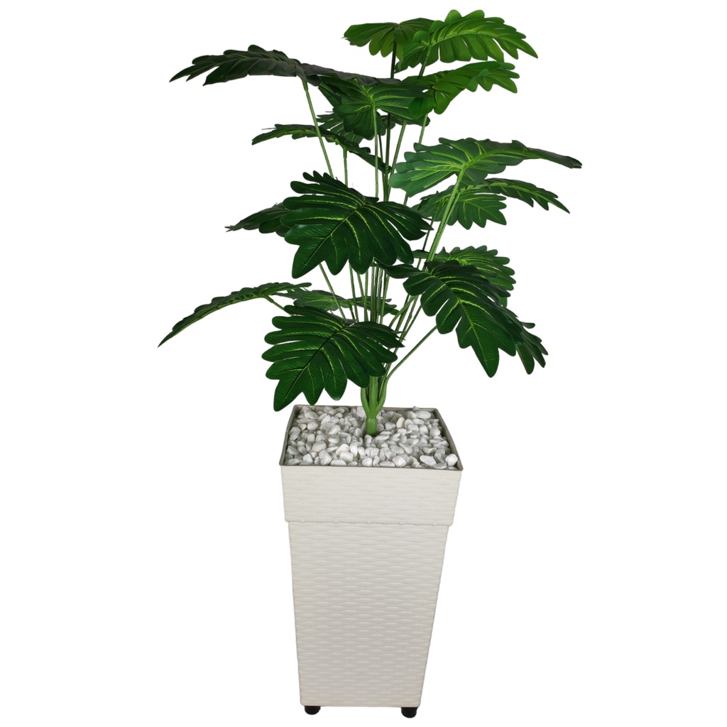 Planta Artificial Enfeite de Casa Vaso Grande  Branco em Oferta na Shopee